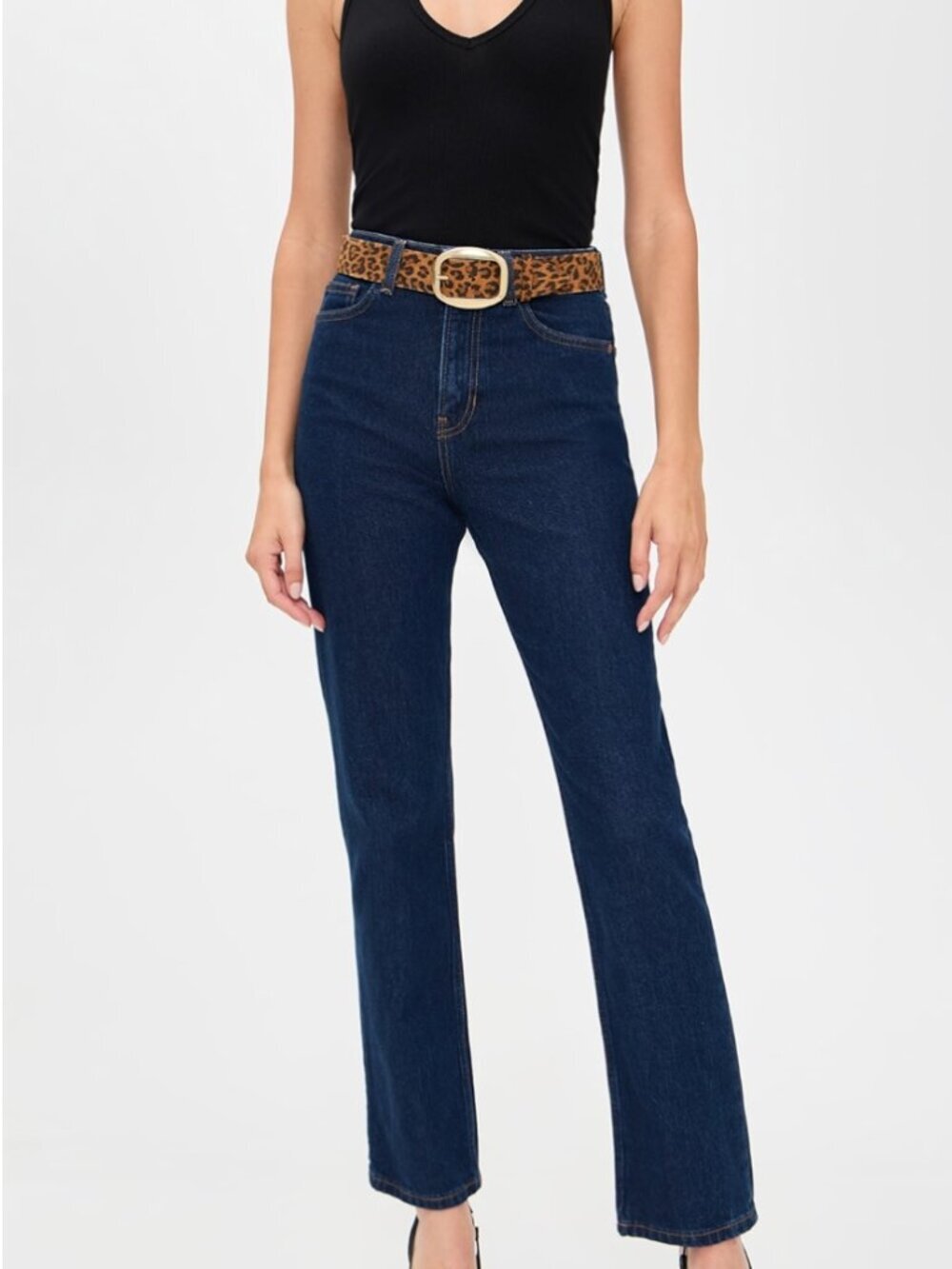 REFORMATION Jax Stretch High Rise Straight Jeans Seneca Dark Wash 26 $178